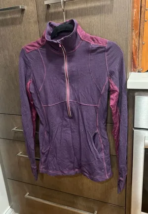 Lululemon Star‎ Runner Pullover in Hyper Stripe Plum Womens 4 thumbnail 1