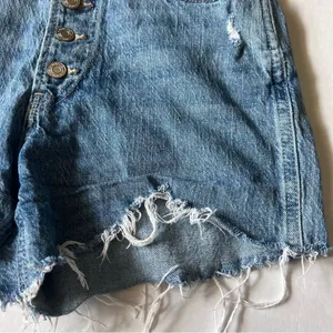 Gap denim button fly high rise cheeky shorts size 0/25 Denim thumbnail 6