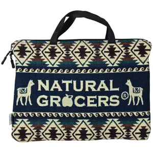 Natural Grocers Llama‎ Wool Laptop Sleeve Bag Southwest Geometric Ecuador Blue thumbnail 1