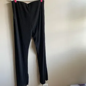Zara NWT semi-sheer black pants‎ wide leg sz XL thumbnail 8