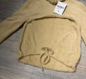 Nwt Forever21 Taupe Fuzzy Backless Sweater S thumbnail 1