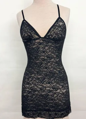 Victoria's Secret Mesh Lace Semi-Sheer Babydoll Lingerie Black bodycon Size S thumbnail 1