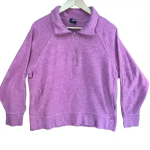 Nike Women’s Pink Half Zip Anorak Loungewear‎ Casual Pullover Sweater Large thumbnail 1