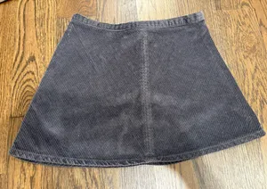 Corduroy Mini Skirt Gray Size 24 thumbnail 1