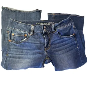 American Eagle Artist Flare Jeans Womens 6 Short Blue Excellent Super Stretch thumbnail 5