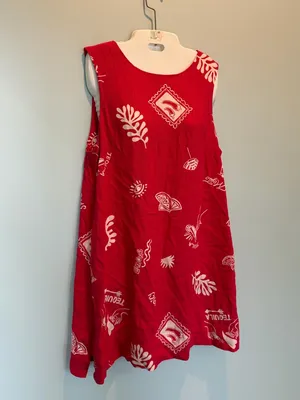 Paper Heart Red Linen Blend sleeveless mini dress size Large New With tags thumbnail 4