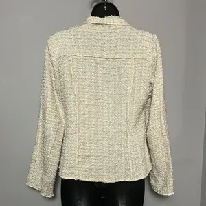 CAbi #985 XS Wheat Chenille Tweed Knit Blazer thumbnail 5