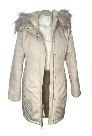 ABERCROMBIE & FITCH Ultra Parka Jacket Faux Fur Hood Womens Size Medium thumbnail 1