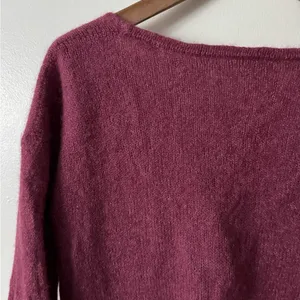 Free People S Alpaca Wool Blend V-Neck Sweater in Deep Pink thumbnail 6