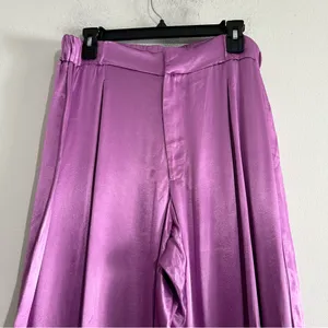 Free People Good Days Satin Trousers Purple Medium Festival Party Going Out thumbnail 7