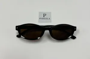 Small oval brown sunglasses / round sunglasses thumbnail 5