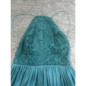 ASOS Women's‎ Teal Lace Halter Maxi Dress Open Back Tulle Formal Prom Size 4 thumbnail 4