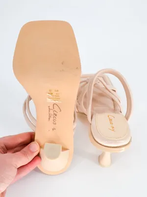 Sam Edelman Circus Savanna Sandals Size 6.5 Ivory Flared Heel Strappy Square Toe thumbnail 8