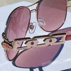 💖 Vintage Y2K 2000s RocaWear Rose Gold Pink Aviator Pilot DTRWL0319-R R414 RSGDPK Sunglasses 💖 thumbnail 18