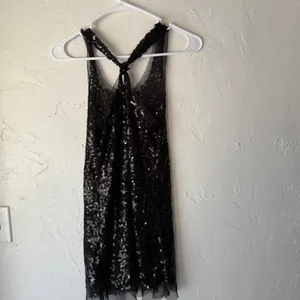 Wildcat Black Sequin Tank Top L‎ Y2K Fairy Grunge Mesh Going Out Top thumbnail 6