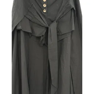 Free People Wrap Tie Front‎ Button Shorts Black Cotton Asymmetrical Size XS thumbnail 3