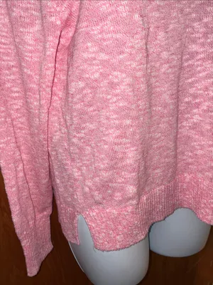 J. Crew Pink & White Heathered Sweater Size Small thumbnail 5