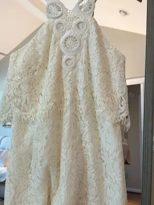DO+BE White Lace Halter Dress Small NWT Boho Bridal Shower Rehearsal Dinner thumbnail 11
