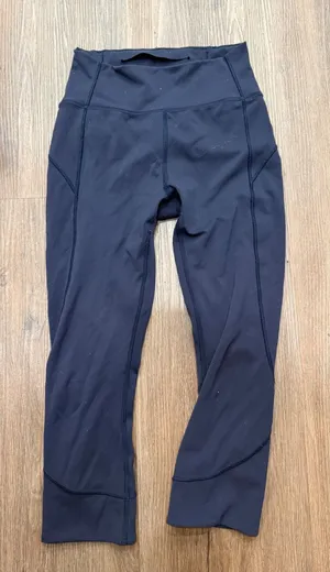 Lululemon High Times Pant Navy Blue High Rise 7/8 Crop Leggings‎ Size 6 thumbnail 1