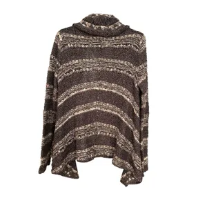 Free People Runaway Love‎ Crochet Chunky Knit Small Brown Cardigan Sweater #HR-6 thumbnail 5