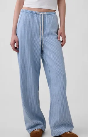Gap Low Rise UltraSoft Easy '90s Loose Stripe Jeans Size Snall NEW thumbnail 1