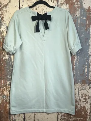 Free Assembly green short sleeve French Terry Dress bow detail size Medium thumbnail 5