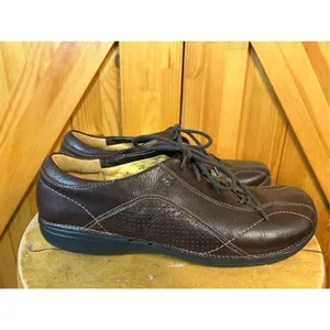 CLARKS UNSTRUCTURED Brown Leather Upper Lace Up Casual Shoe Sz 9.5 thumbnail 3