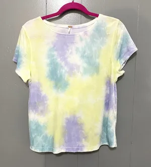 Free People Cloud Combo Tie Dye Bright Eyes Crewneck Velvet Baby Tee XL thumbnail 1