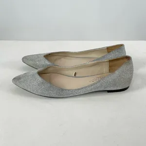 Zara Glitter Slip On Point Toe Ballet Flats in‎ Silver Size 38 or 7.5 thumbnail 3