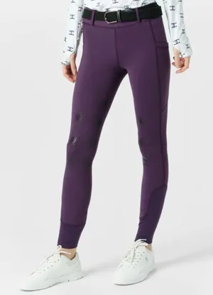 Ovation Equinox Pull On Knee Patch Winter Breeches Women's Size M 28 Purple thumbnail 1