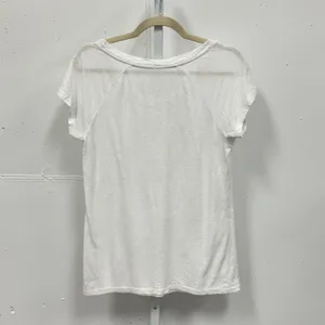 Garnet Hill‎ Linen Modal Blend Boxy Scoop Neck Raglan Short Sleeve Tee Small Wht thumbnail 2