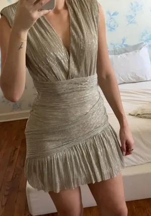 Maje Mini Dress Mini Silver Gold Sequin thumbnail 1
