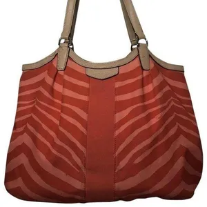 COACH Pink Animal Print Canvas Tote Bag thumbnail 1