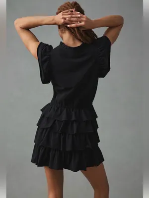 Anthropologie Sundays June Tiered Mini Dress Sz M thumbnail 3
