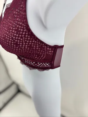 Victoria’s Secret Lace Racerback Bralette Womens Large Burgundy thumbnail 9