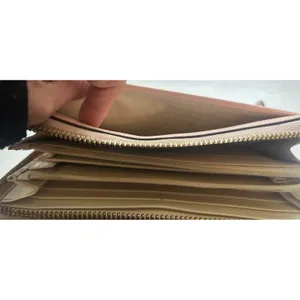 Kate Spade Bow Zip Around Wallet Blush Pink Hatched Leather Clutch Gold Tone thumbnail 7