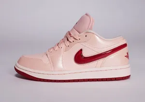 Nike Air Jordan 1 Low sneakers in light orange and pink. Worn once. Sz women 9 thumbnail 1