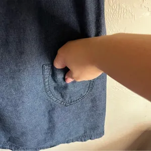 Vintage Mossimo Smocked Strapless Chambray Dress‎ thumbnail 4