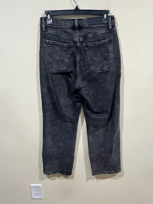 Pistola high-rise black acid wash mom jeans faded, vintage-style size 27 EUC thumbnail 7