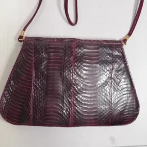 J. Renee Small Crossbody Bag Purple Snakeskin Embossed Vintage Faux Leather thumbnail 5