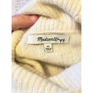 Madewell color block wool blend turtleneck sweater XS thumbnail 4