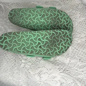Birkenstock green rubber two strap slip on sandals sz 7 (37) thumbnail 6