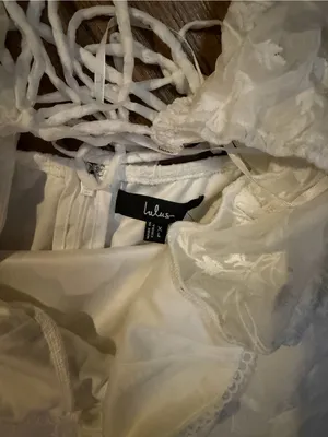 Lulu's Blossoming with Charm White Embroidered Tie-Back Midi Dress thumbnail 6