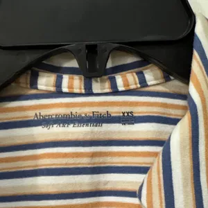 Abercrombie Multi-Stripe Essential Polo Tank in Orange, White, Blue Stripes thumbnail 4