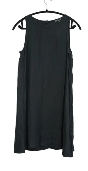 J. Crew Women's‎ Size Small Black 100% Linen Sleeveless Shift Dress Minimalist thumbnail 1