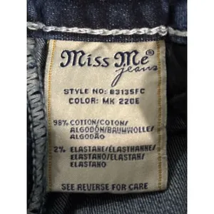 Miss Me Crop Denim Jeans Sequins/Embroidered/Gems Logo‎ Size 27 Western/Boho thumbnail 8