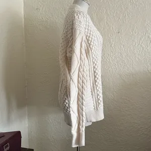 Aelfric Eden Ivory Cable Knit Sweater Large thumbnail 6