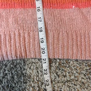 LC Lauren Conrad XL Striped Knit Sweater Womens Pink‎ Orange Balloon Sleeve thumbnail 4