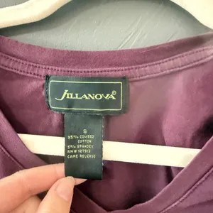 Jillanova Y2k Womens Plum Purple V-Neck Cotton Stretch Top Small Whisigoth‎ thumbnail 7