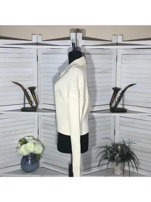 Vintage 90s cream cardigan cotton ribbed cottage peppy Fisherman Coastal cowgirl thumbnail 4